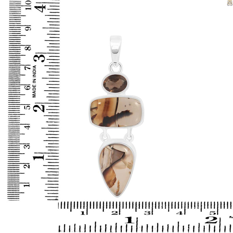 Montana Agate/Smoky Pendant-2SP MTA-1-183