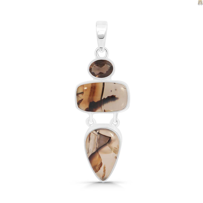Montana Agate/Smoky Pendant-2SP MTA-1-183