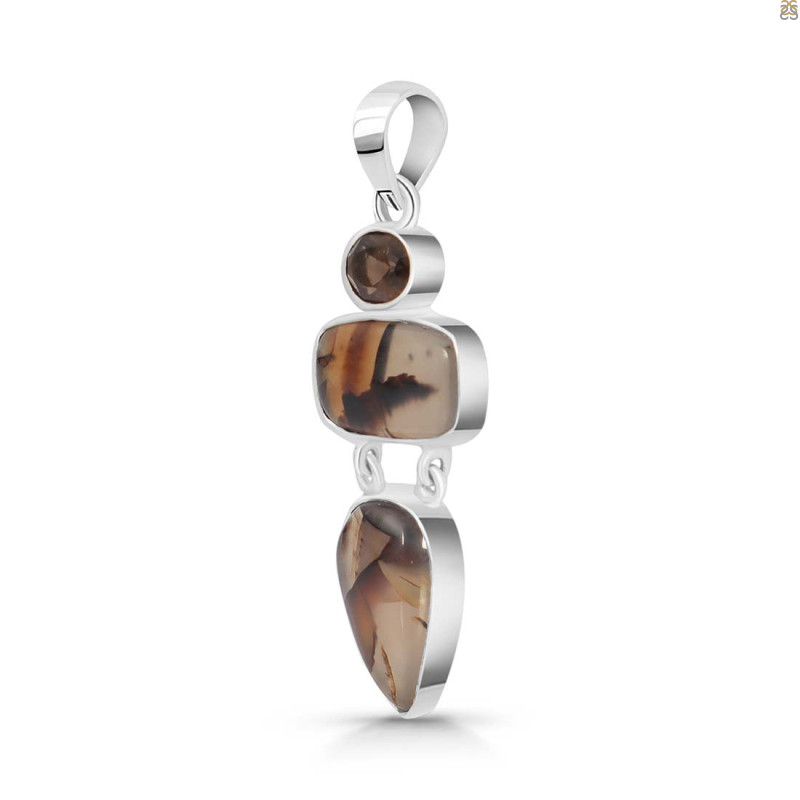 Montana Agate/Smoky Pendant-2SP MTA-1-183