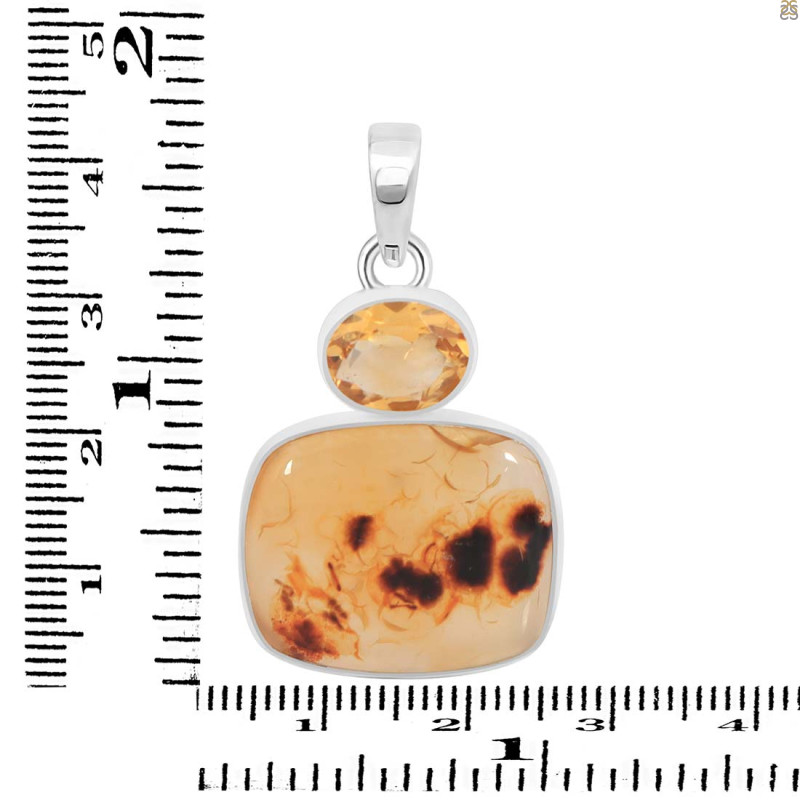 Montana Agate/Citrine Pendant-2SP MTA-1-184