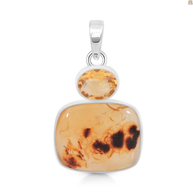 Montana Agate/Citrine Pendant-2SP MTA-1-184