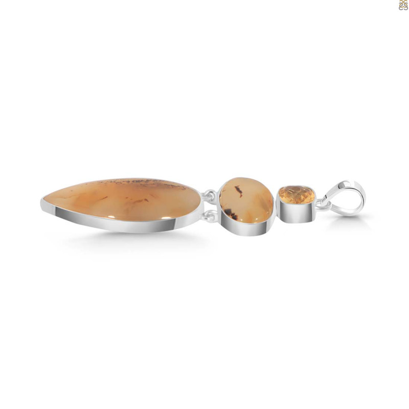 Montana Agate/Citrine Pendant-2SP MTA-1-185