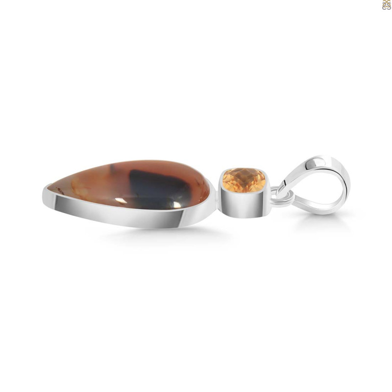 Montana Agate/Citrine Pendant-2SP MTA-1-187