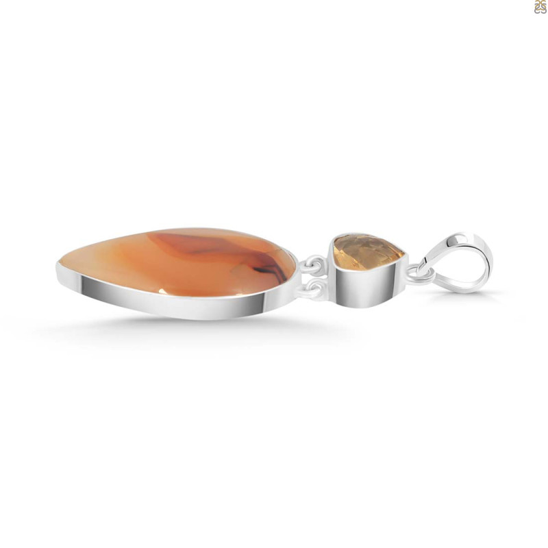 Montana Agate/Citrine Pendant-2SP MTA-1-188