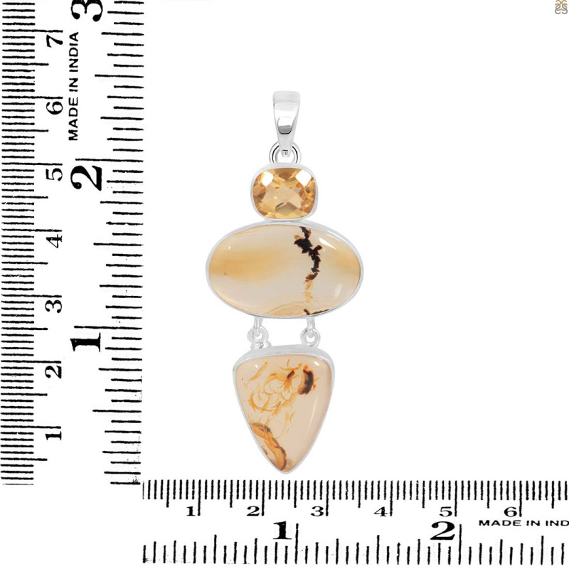 Montana Agate/Citrine Pendant-2SP MTA-1-190