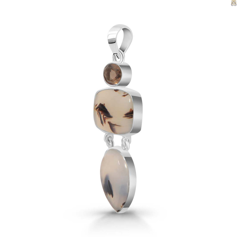 Montana Agate/Smoky Pendant-2SP