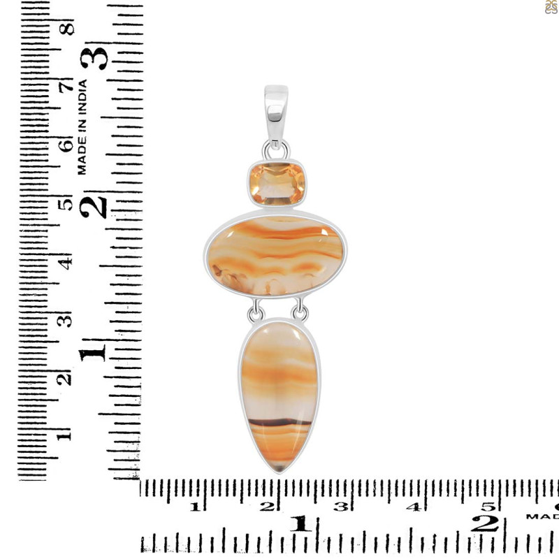 Montana Agate/Citrine Pendant-2SP MTA-1-192