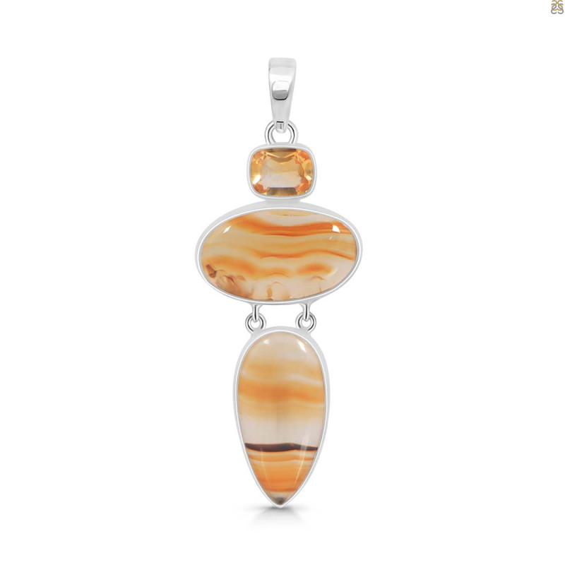 Montana Agate/Citrine Pendant-2SP MTA-1-192