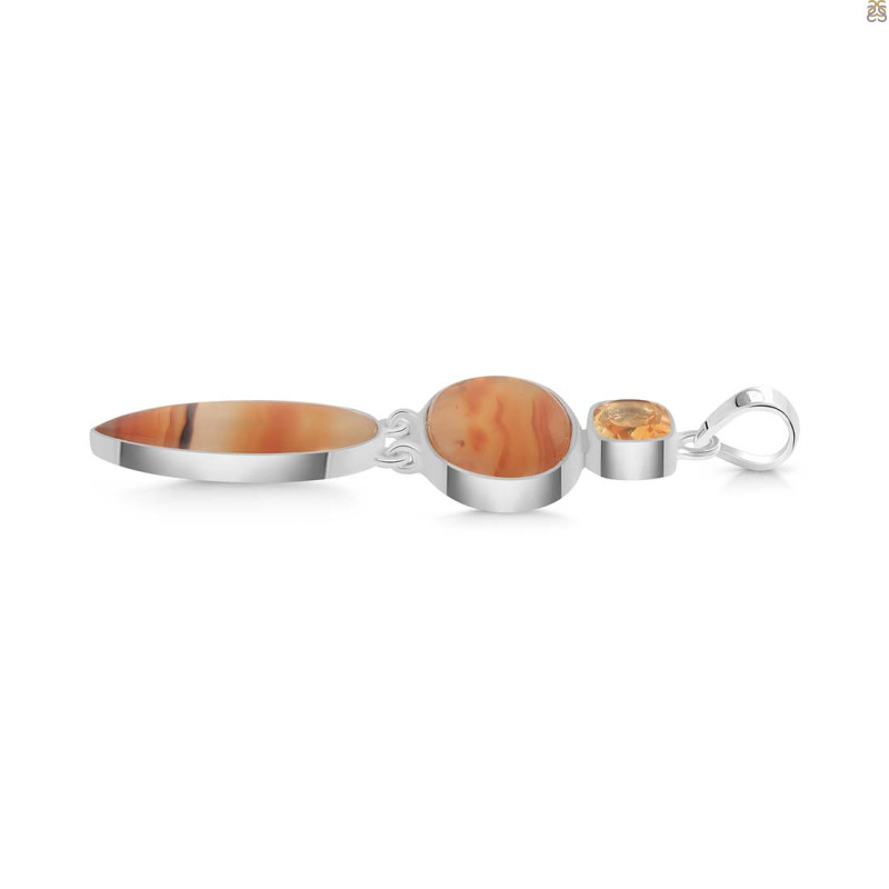 Montana Agate/Citrine Pendant-2SP MTA-1-192