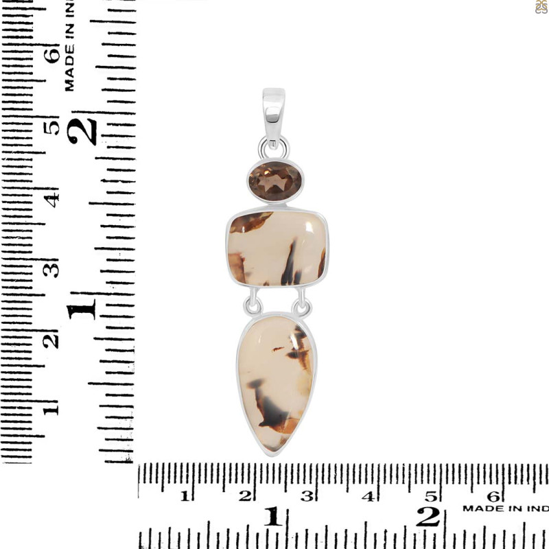 Montana Agate/Smoky Pendant-2SP MTA-1-195