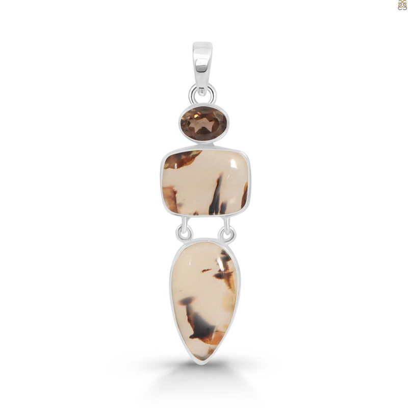 Montana Agate/Smoky Pendant-2SP MTA-1-195