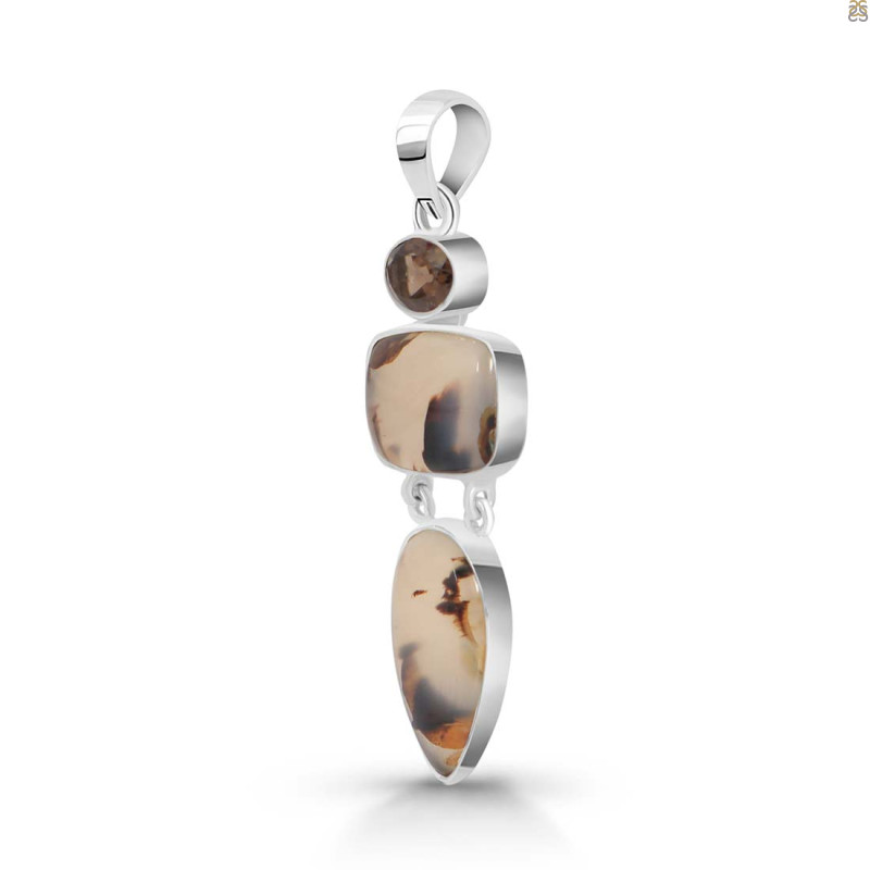 Montana Agate/Smoky Pendant-2SP