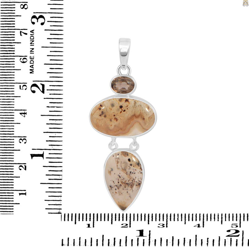 Montana Agate/Smoky Pendant-2SP MTA-1-196