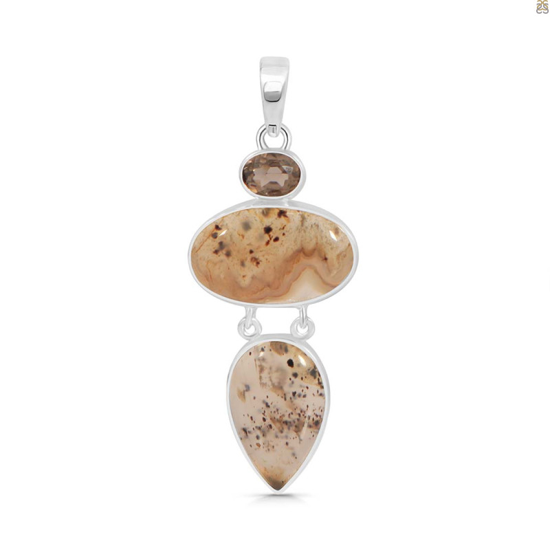 Montana Agate/Smoky Pendant-2SP MTA-1-196