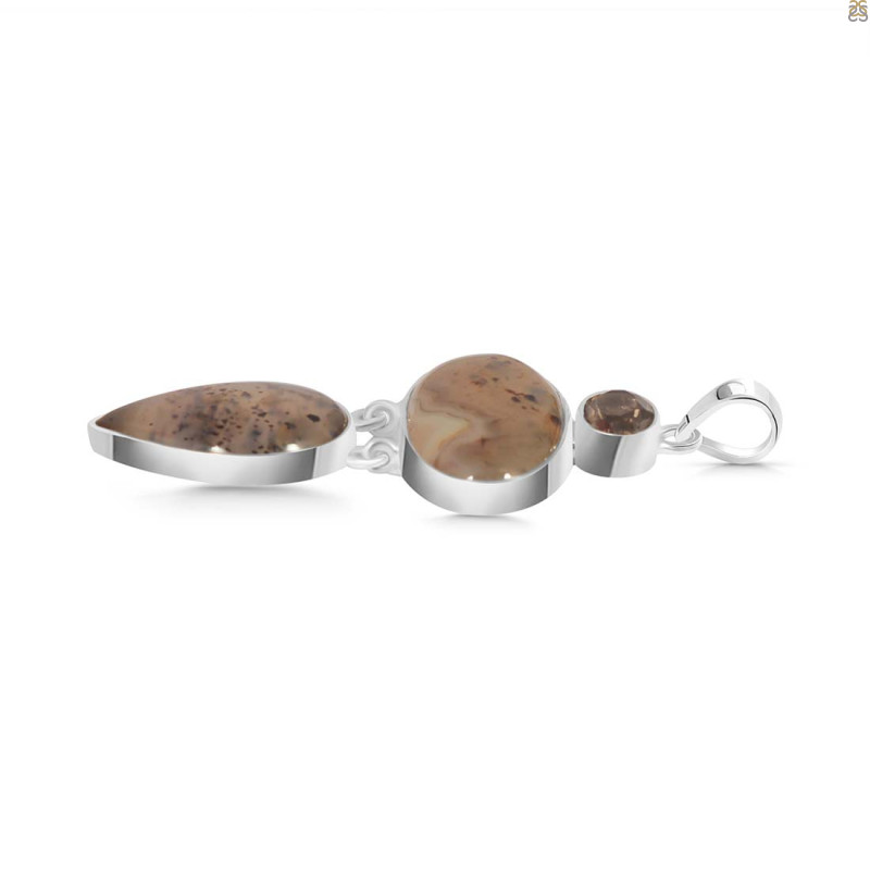 Montana Agate/Smoky Pendant-2SP MTA-1-196