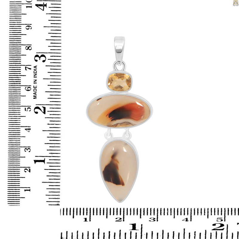 Montana Agate/Citrine Pendant-2SP MTA-1-197