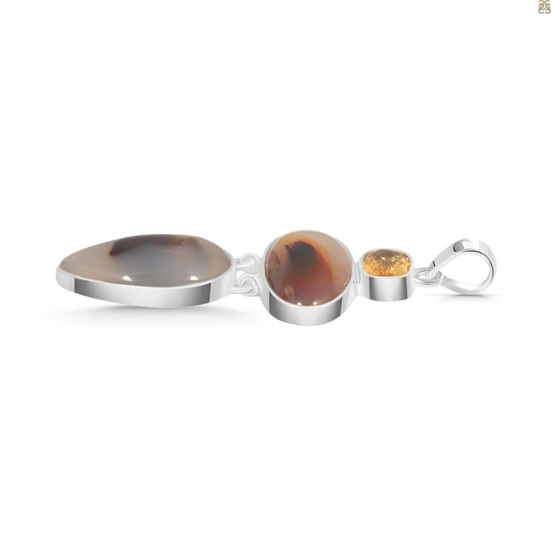 Montana Agate/Citrine Pendant-2SP MTA-1-197