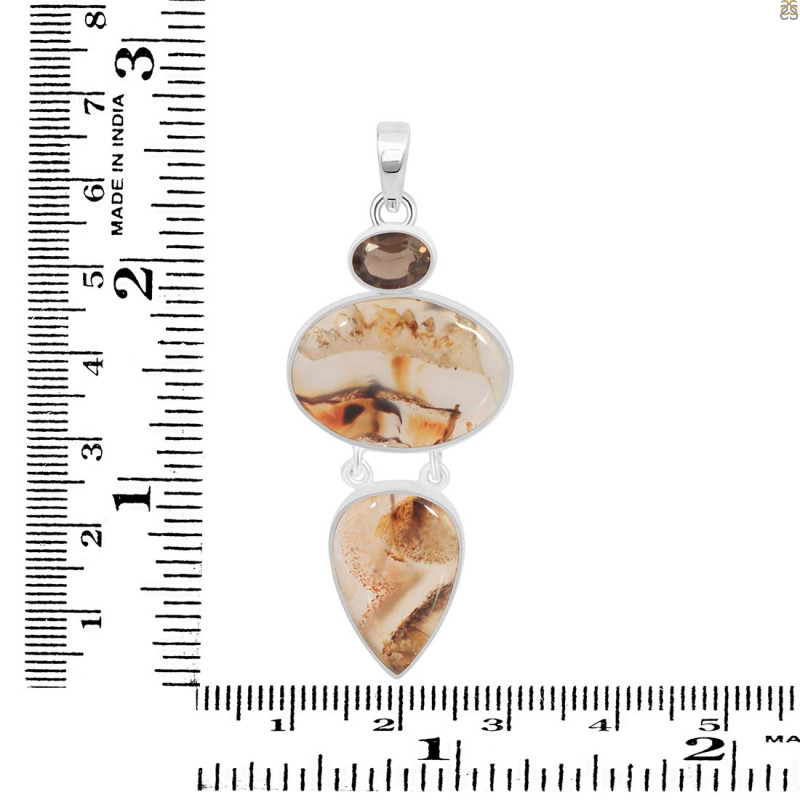 Montana Agate/Smoky Pendant-2SP MTA-1-198