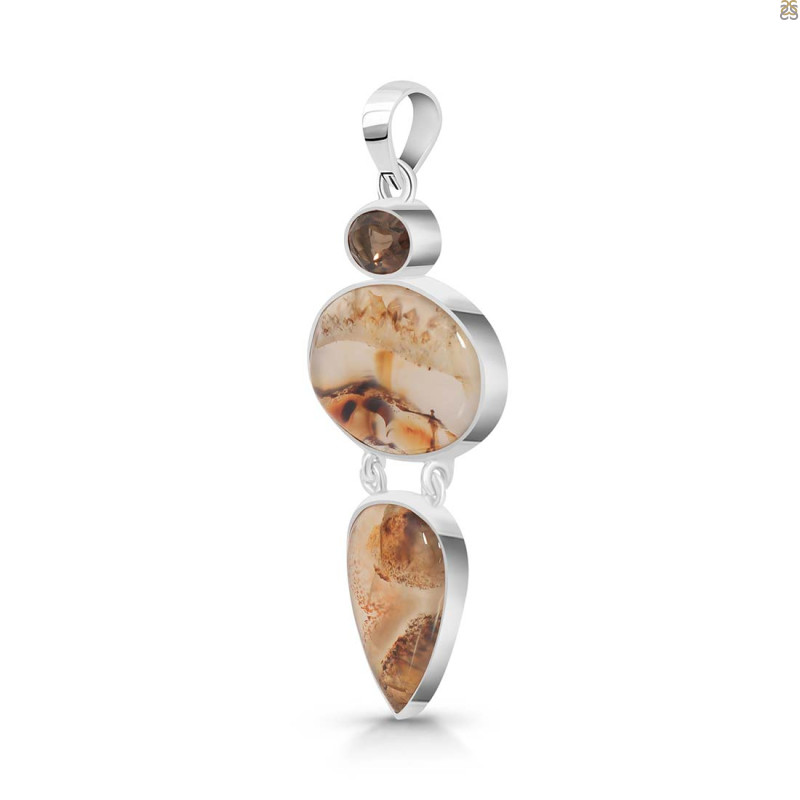 Montana Agate/Smoky Pendant-2SP