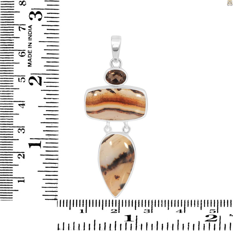 Montana Agate/Smoky Pendant-2SP MTA-1-199