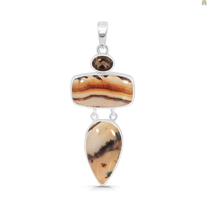 Montana Agate/Smoky Pendant-2SP MTA-1-199