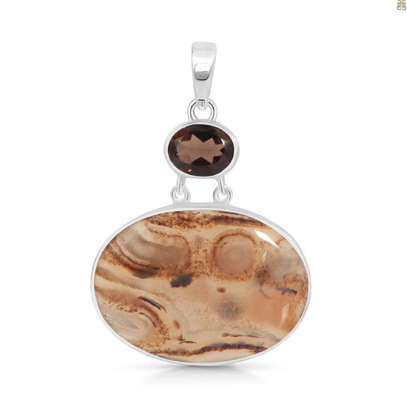 Montana Agate/Smoky Pendant-2SP MTA-1-201