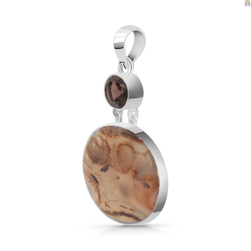 Montana Agate/Smoky Pendant-2SP