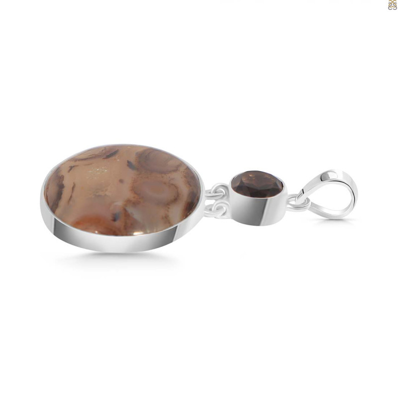Montana Agate/Smoky Pendant-2SP MTA-1-201
