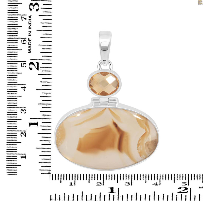 Montana Agate/Citrine Pendant-2SP MTA-1-203