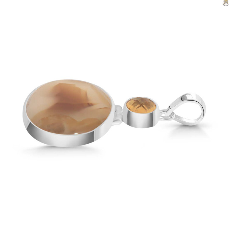 Montana Agate/Citrine Pendant-2SP MTA-1-203