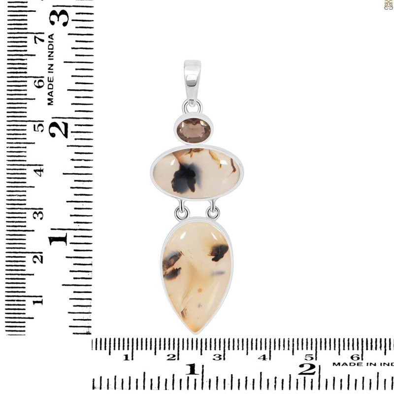 Montana Agate/Citrine Pendant-2SP MTA-1-204