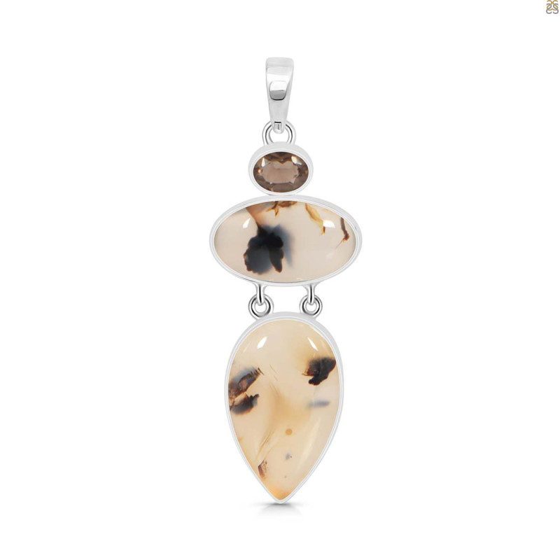 Montana Agate/Citrine Pendant-2SP MTA-1-204