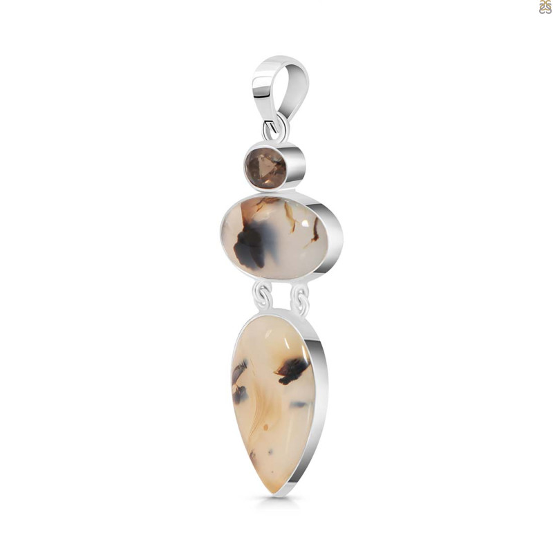 Montana Agate/Citrine Pendant-2SP