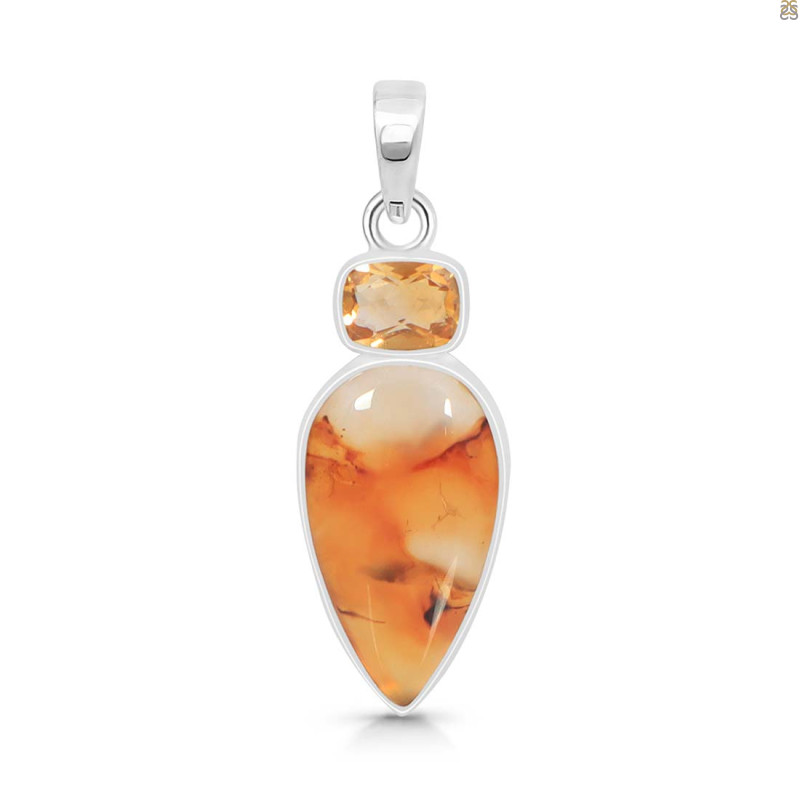 Montana Agate/Citrine Pendant-2SP MTA-1-206