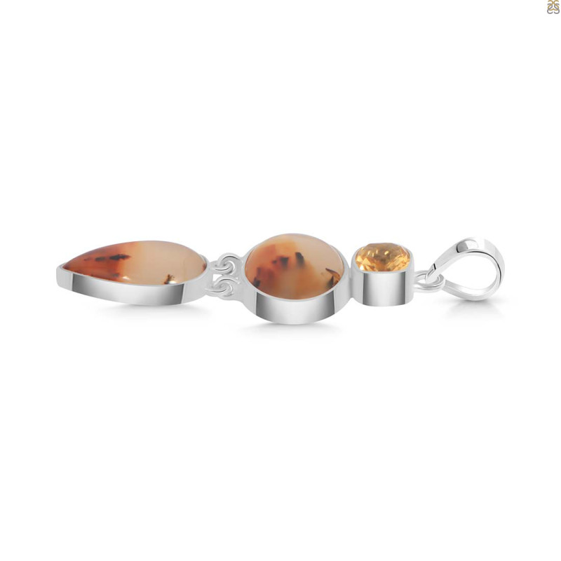Montana Agate/Citrine Pendant-2SP MTA-1-207