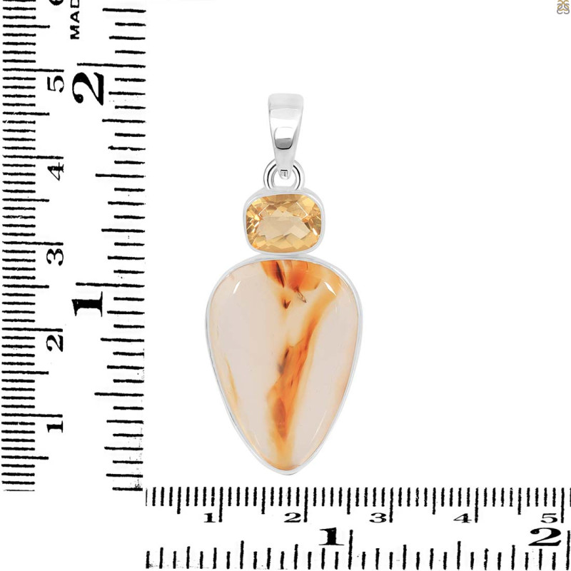 Montana Agate/Citrine Pendant-2SP MTA-1-208