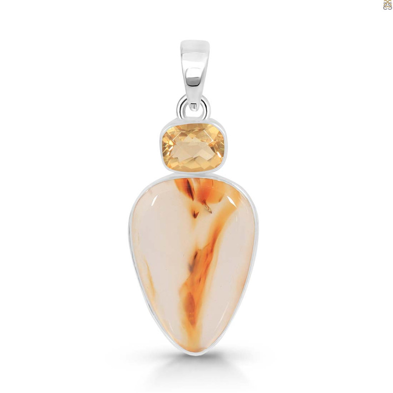 Montana Agate/Citrine Pendant-2SP MTA-1-208