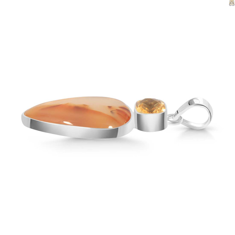 Montana Agate/Citrine Pendant-2SP MTA-1-208