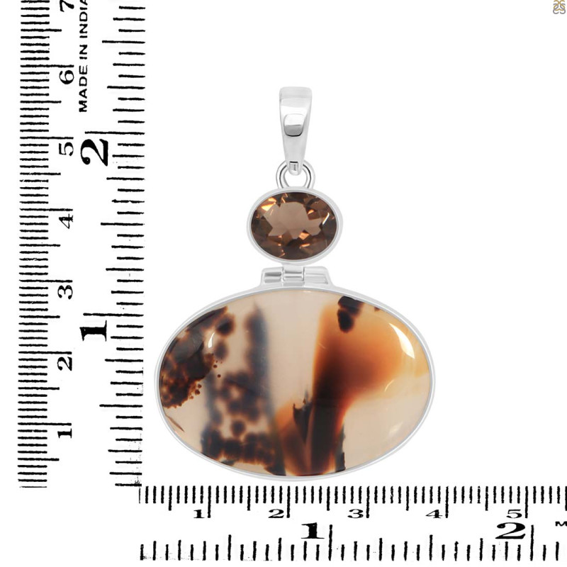 Montana Agate/Smoky Pendant-2SP MTA-1-209