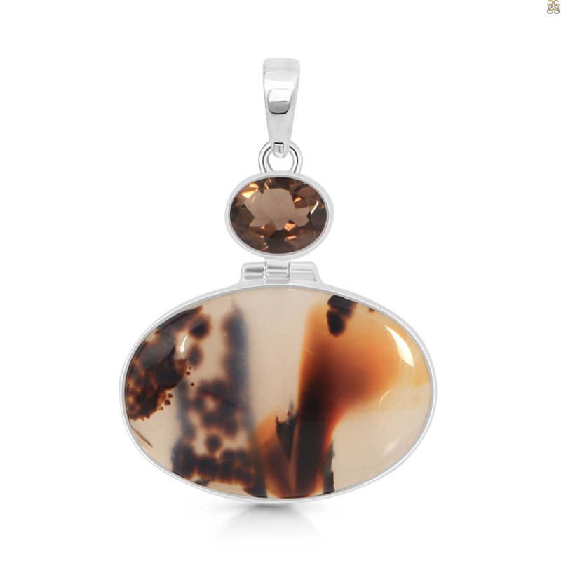 Montana Agate/Smoky Pendant-2SP MTA-1-209