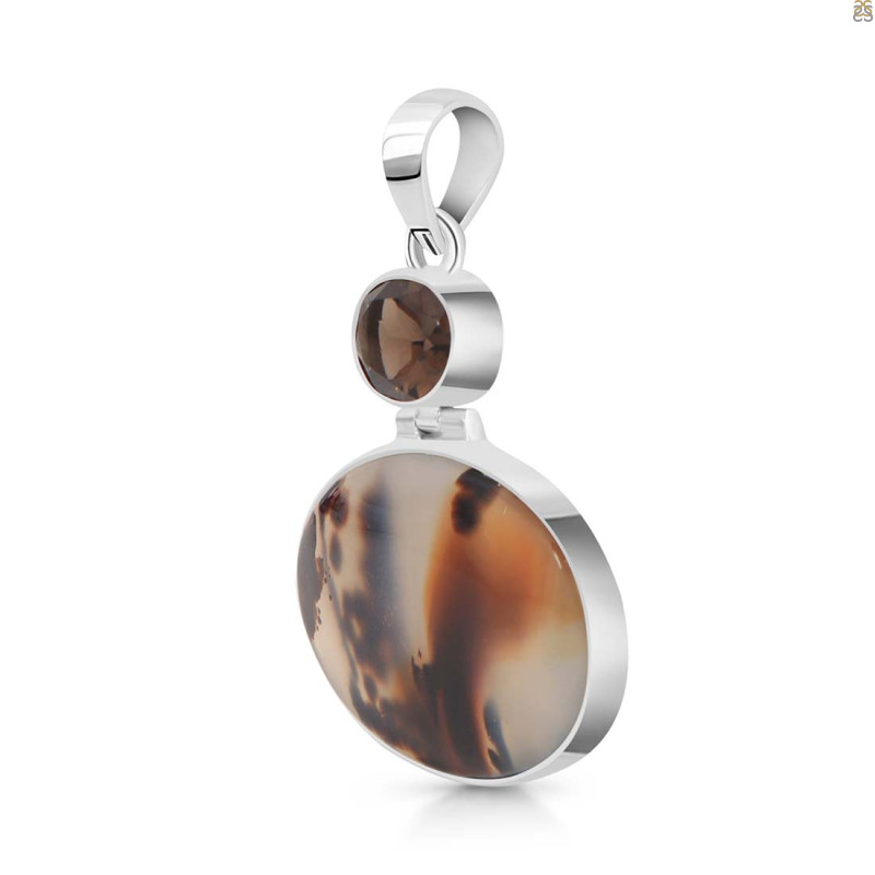 Montana Agate/Smoky Pendant-2SP