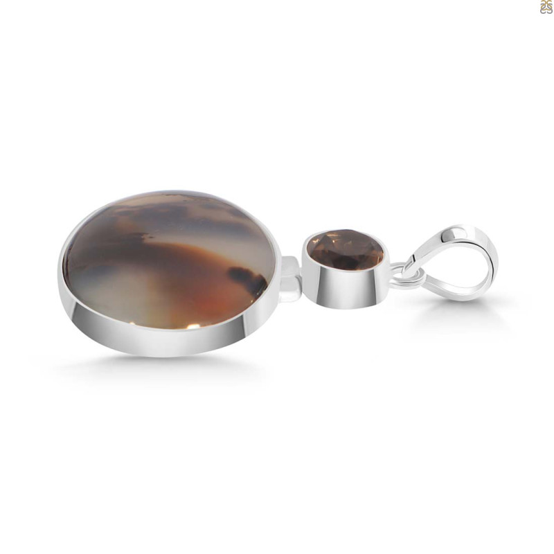 Montana Agate/Smoky Pendant-2SP MTA-1-209