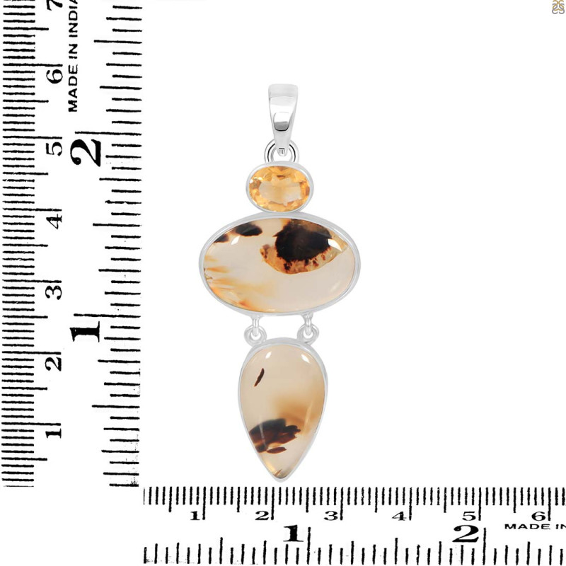 Montana Agate/Citrine Pendant-2SP MTA-1-210