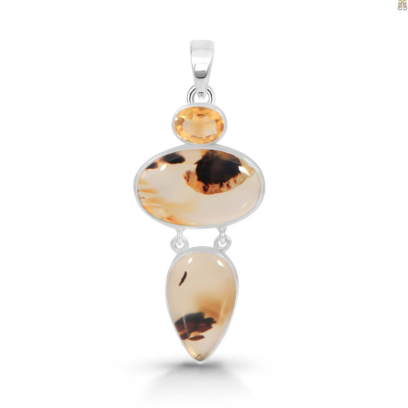 Montana Agate/Citrine Pendant-2SP MTA-1-210