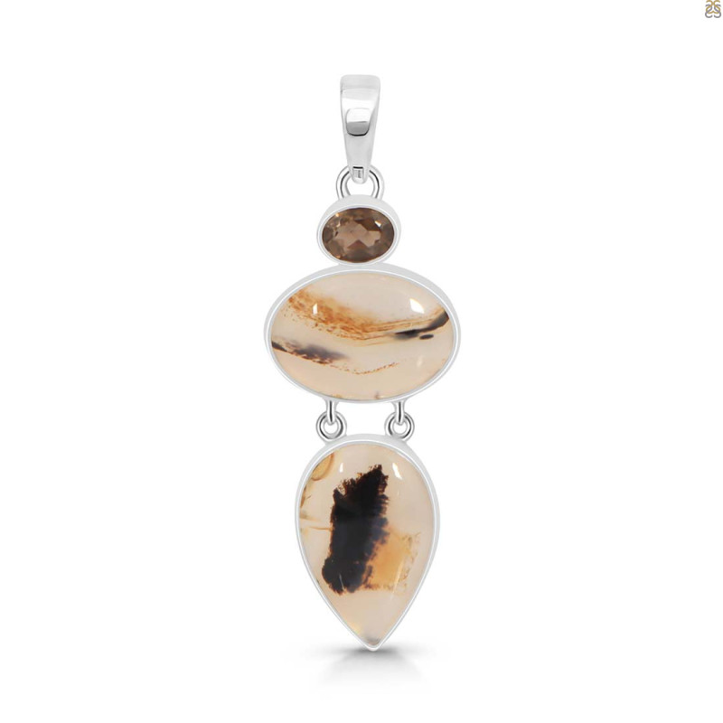 Montana Agate/Smoky Pendant-2SP MTA-1-212