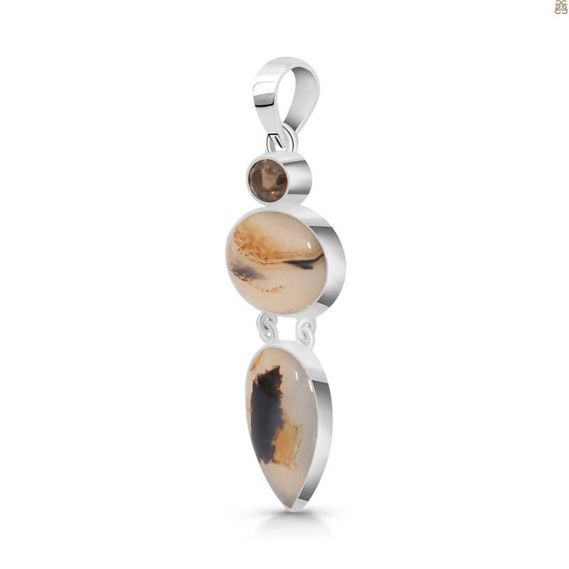 Montana Agate/Smoky Pendant-2SP