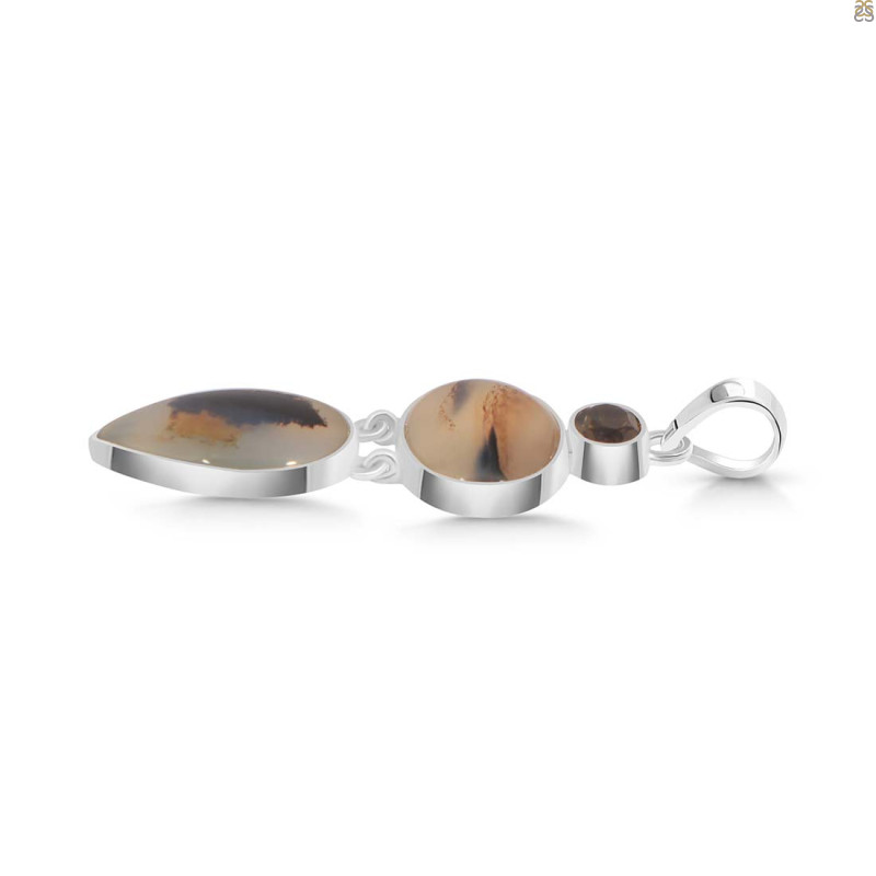 Montana Agate/Smoky Pendant-2SP MTA-1-212