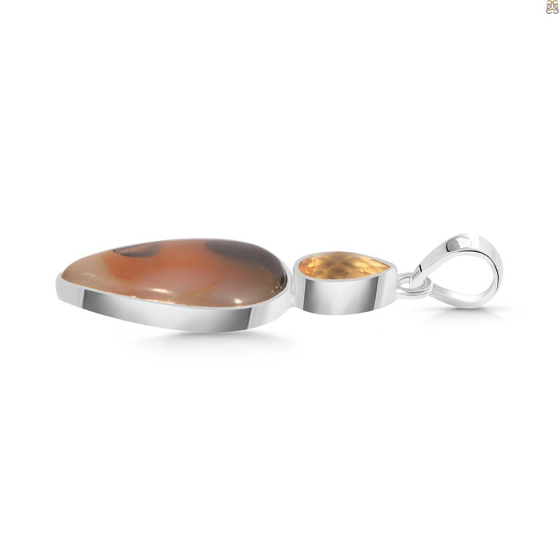 Montana Agate/Citrine Pendant-2SP MTA-1-213