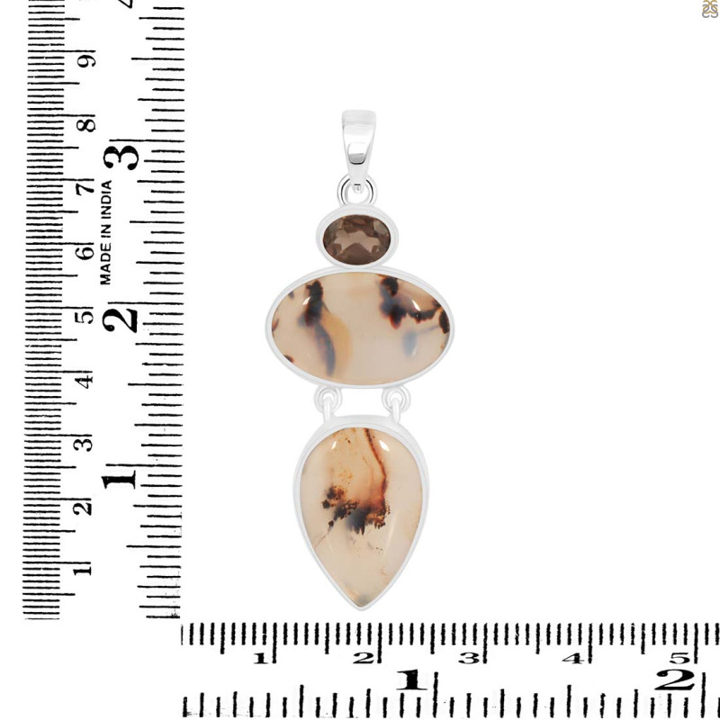Montana Agate/Smoky Pendant-2SP MTA-1-214