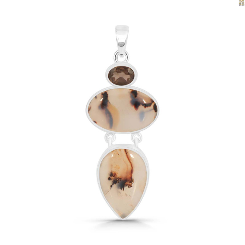 Montana Agate/Smoky Pendant-2SP MTA-1-214
